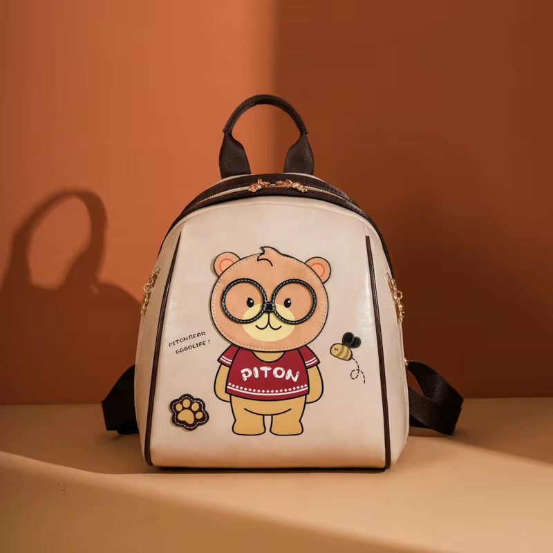 Beibao New Backpack Large Capacity Trendy Cartoon Bear Backpack Women'S Versatile Fashion Outdoor Shoulder Bag Женская Сумка