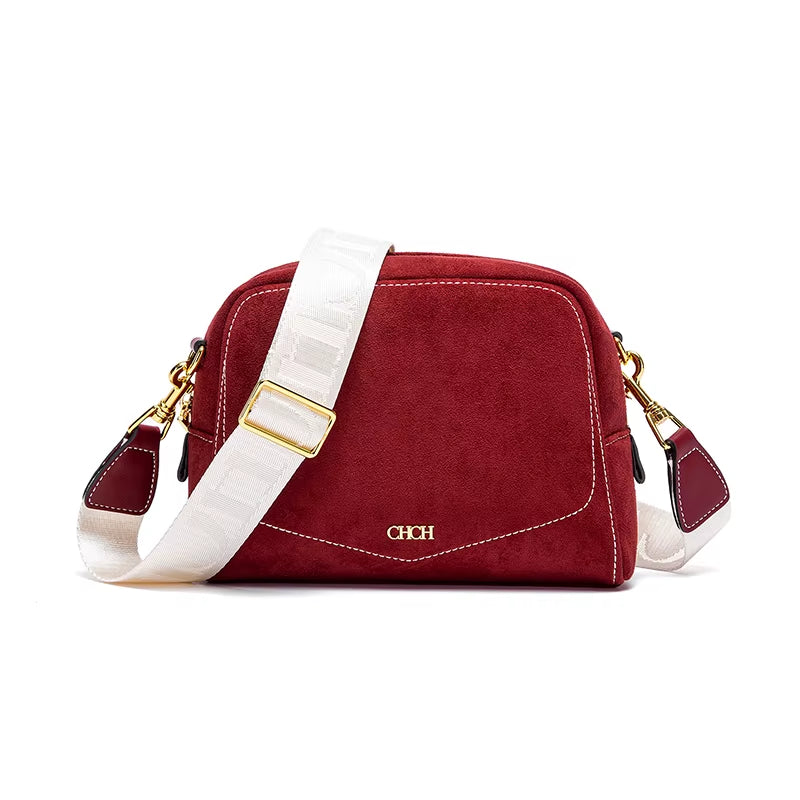 Women'S Crossbody Bag Autumn/Winter Collection anti Velvet Women'S Square Bag Wine Red Shoulder Bag Christmas Gift