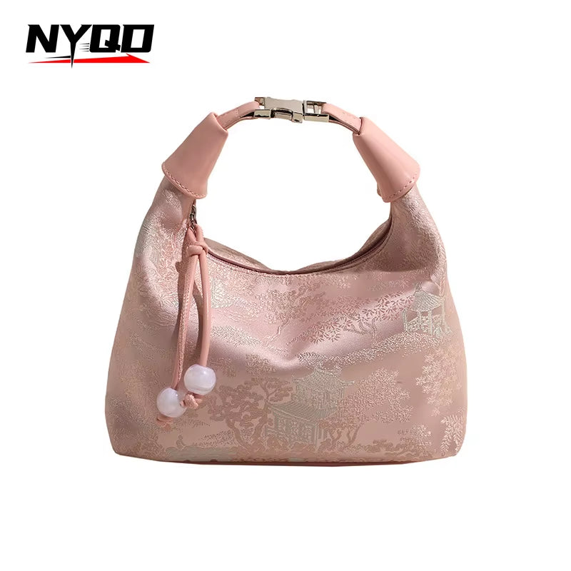 New Chinese Style Women Wristlet Shoulder Bag Luxury Designer Fashion Handbags and Purses Crossbody Bags Women Bolsas De Mujer