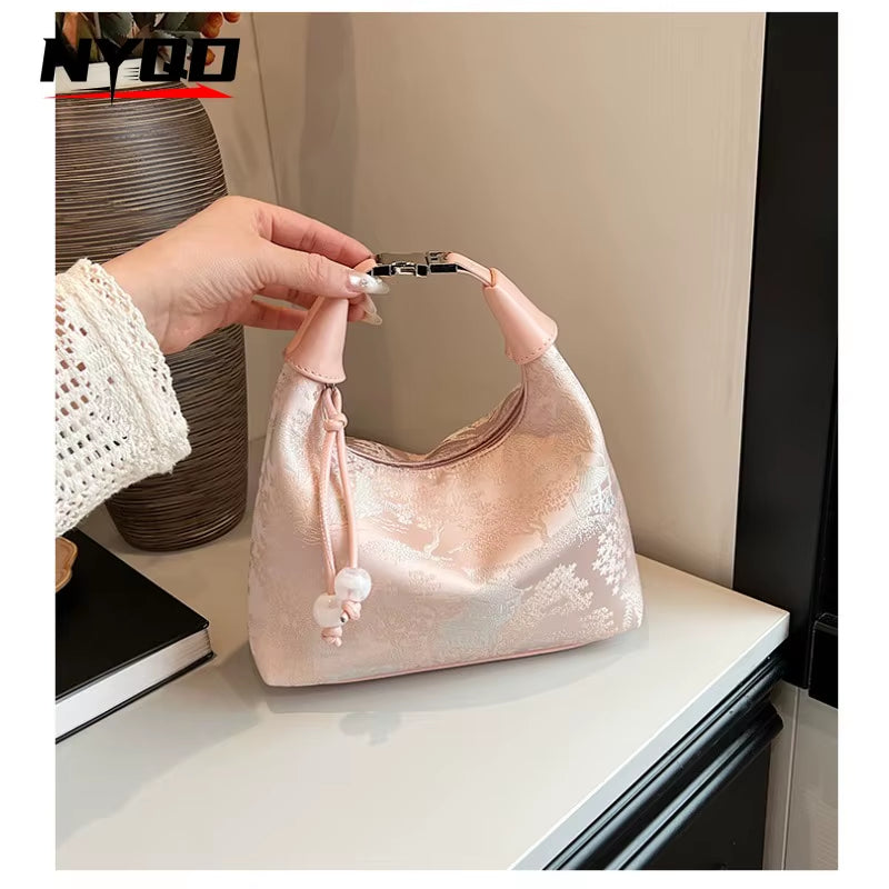 New Chinese Style Women Wristlet Shoulder Bag Luxury Designer Fashion Handbags and Purses Crossbody Bags Women Bolsas De Mujer